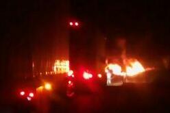 Se incendia pipa que al parecer trasnportaba combustible en la carretera de cuota Siglo XXI de Michoacán